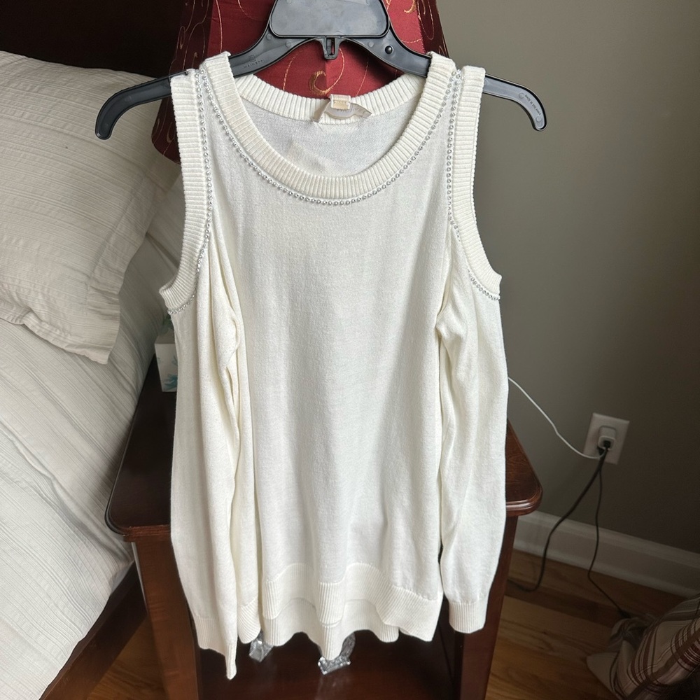 Michael Kors Long Sleeve White Top